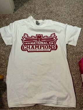 Mississippi State National Champions White Graphic Tee